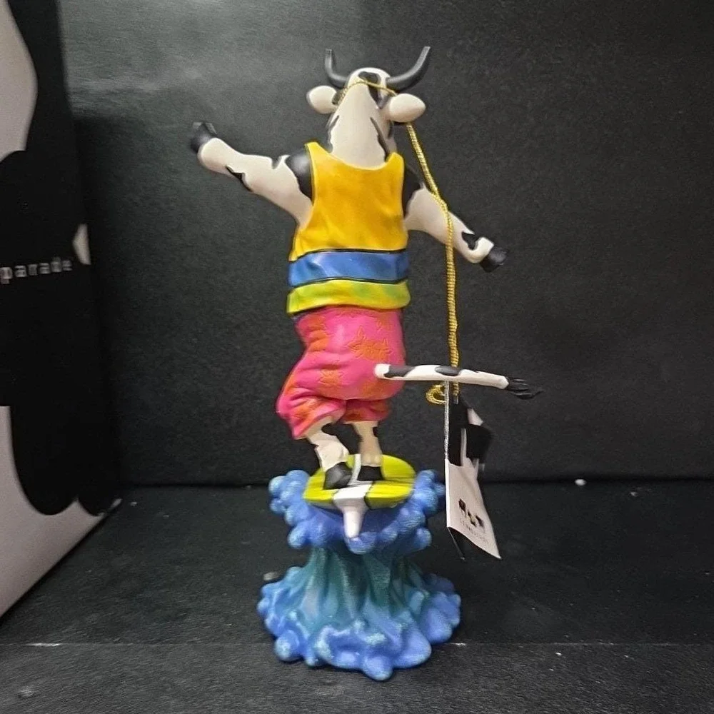 Cow Parade Cowabunga Surfer Cow Figurine, Westland Giftware, #7253, Box & Tag